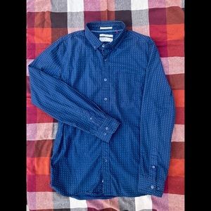 Denim & Flower Cotton Dress Shirt